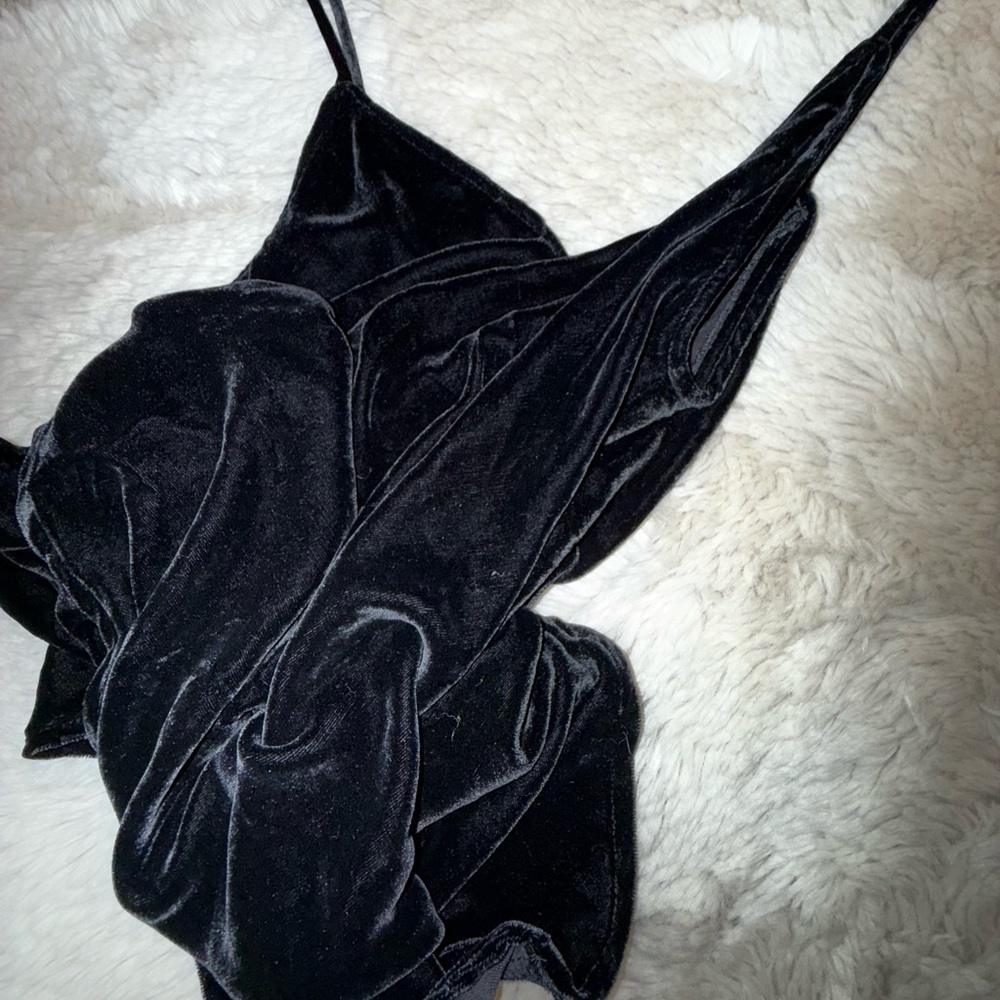 Mes Demoiselles Mariza Black Velvet Tank Cami size 38 - Picture 10 of 16